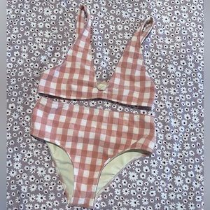 Seea pink gingham suit